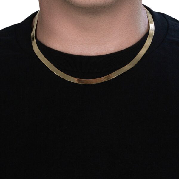 14k Yellow Gold Super Flex Herringbone Chain (6.00 mm) - Image 6