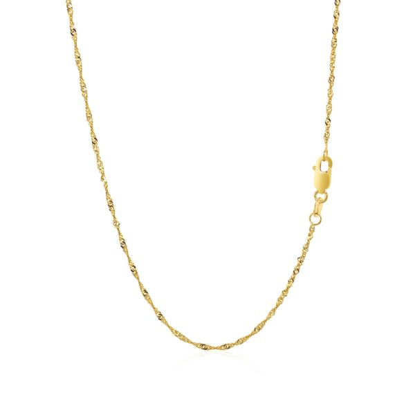 14k Yellow Gold Singapore Chain (1.30 mm) - Image 3