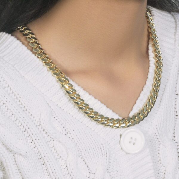 14k Yellow Gold Classic Miami Cuban Solid Chain (10.10 mm) - Image 4