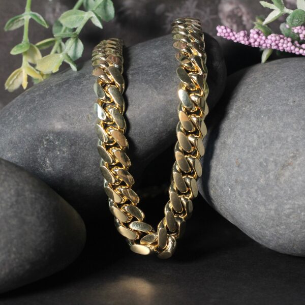 14k Yellow Gold Classic Miami Cuban Solid Chain (10.10 mm) - Image 5