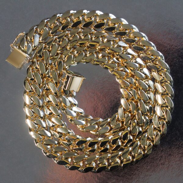 14k Yellow Gold Classic Miami Cuban Solid Chain (10.10 mm) - Image 6