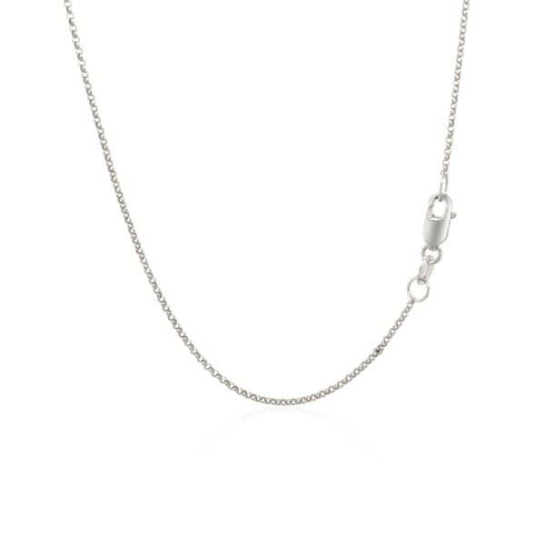 14k White Gold Diamond Cut Rolo Chain (1.10 mm) - Image 3