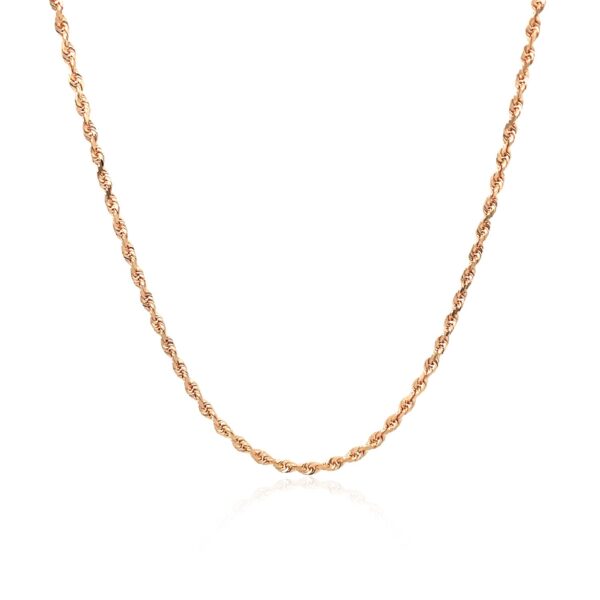 14k Rose Gold Solid Diamond Cut Rope Chain (1.6 mm) - Image 2