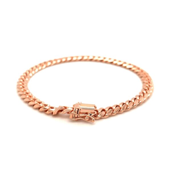 14k Rose Gold Classic Miami Cuban Solid Bracelet (6.10 mm) - Image 3