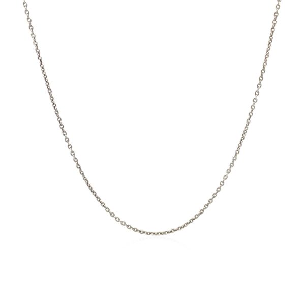 14k White Gold Round Cable Link Chain (1.10 mm) - Image 2