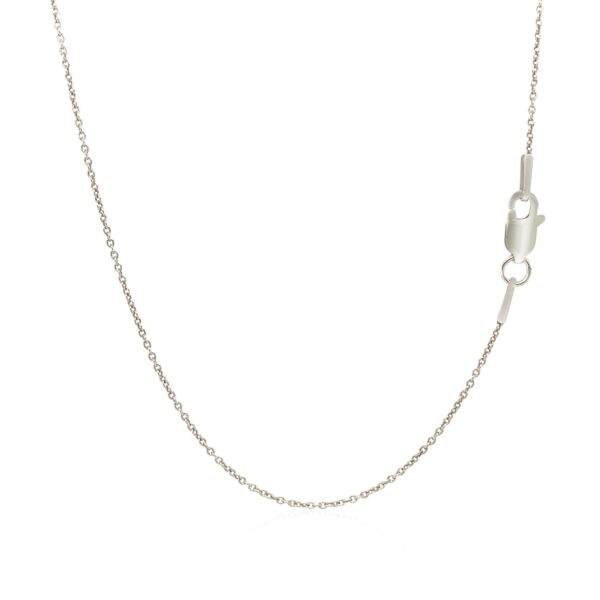14k White Gold Round Cable Link Chain (1.10 mm) - Image 3
