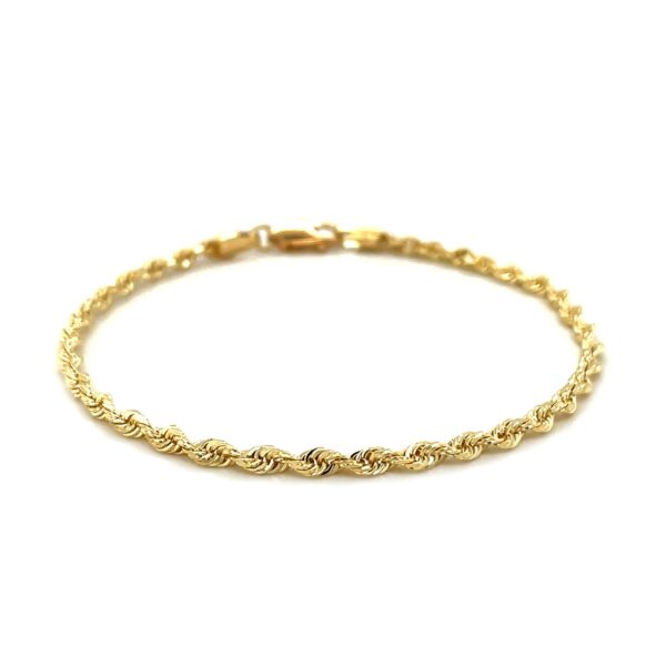10k Yellow Gold Solid Diamond Cut Rope Bracelet (2.75 mm) - Image 2
