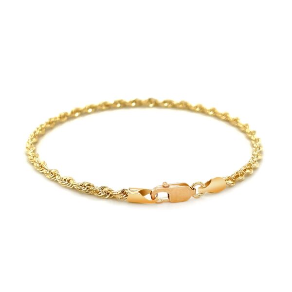 10k Yellow Gold Solid Diamond Cut Rope Bracelet (2.75 mm) - Image 3