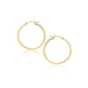 10k Yellow Gold Polished Hoop Earrings (2x40 mm)