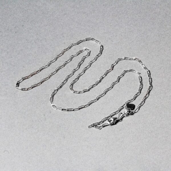 14k White Gold Adjustable Paperclip Chain (1.50 mm) - Image 4