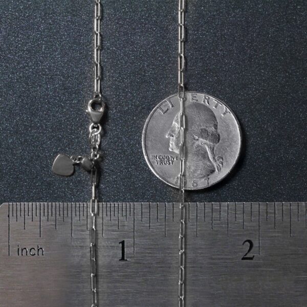 14k White Gold Adjustable Paperclip Chain (1.50 mm) - Image 6