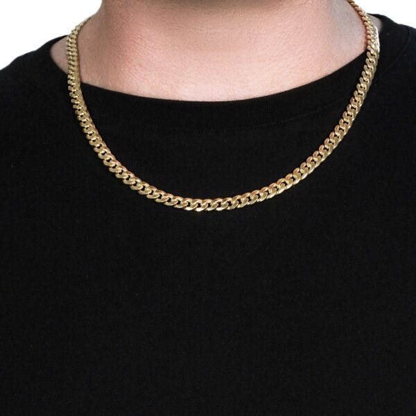 14k Yellow Gold Miami Cuban Semi Solid Chain (7.00 mm) - Image 3