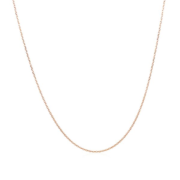 14k Rose Gold Diamond Cut Cable Link Chain (0.68 mm) - Image 2