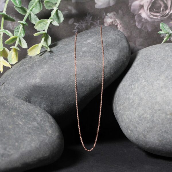 14k Rose Gold Diamond Cut Cable Link Chain (0.68 mm) - Image 4
