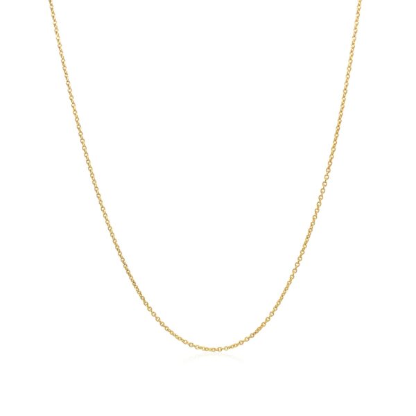 14k Yellow Gold Oval Cable Link Chain (0.85 mm) - Image 2