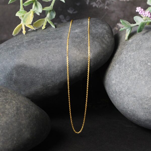 14k Yellow Gold Oval Cable Link Chain (0.85 mm) - Image 4