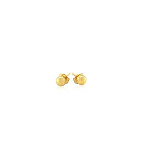 10k Yellow Gold Ball Style Stud Earrings (4mm) - Image 2