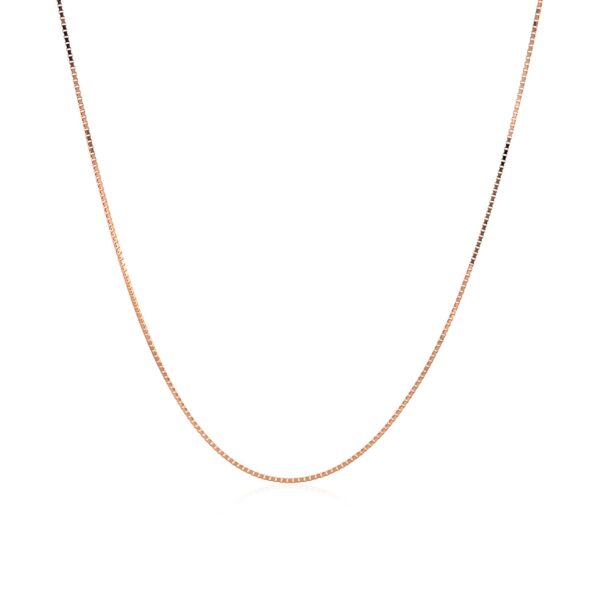 14k Rose Gold Classic Box Chain (0.60 mm) - Image 2