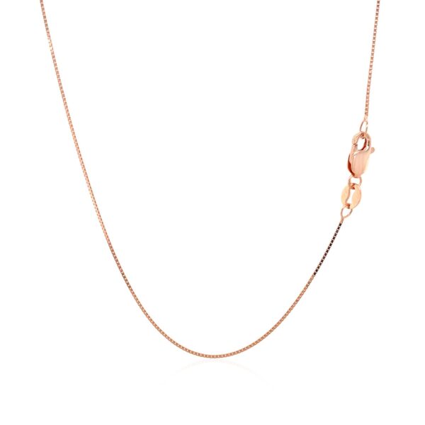 14k Rose Gold Classic Box Chain (0.60 mm) - Image 3