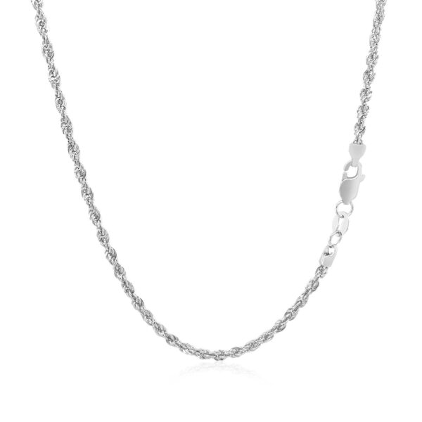 14k White Gold Light Rope Chain (2.00 mm) - Image 3
