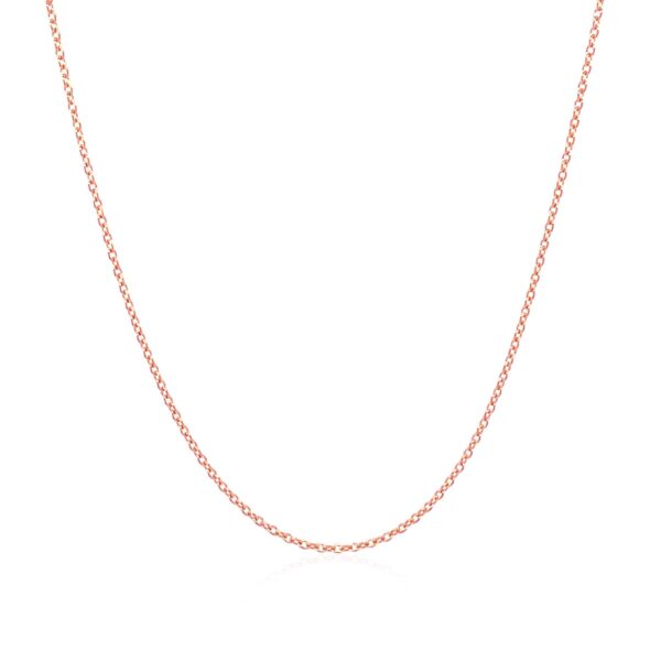 14k Pink Gold Oval Cable Link Chain (0.97 mm) - Image 2
