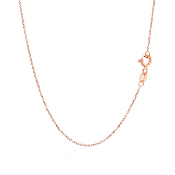 14k Pink Gold Oval Cable Link Chain (0.97 mm) - Image 3