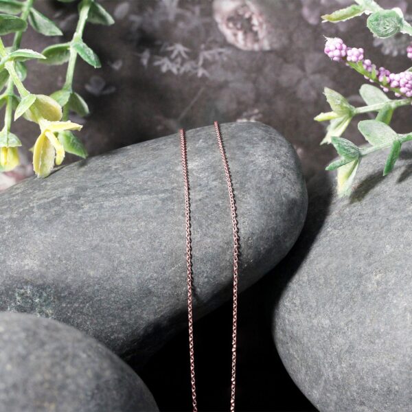 14k Pink Gold Oval Cable Link Chain (0.97 mm) - Image 4