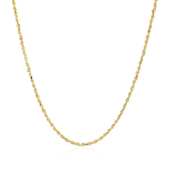 10k Yellow Gold Solid Diamond Cut Rope Chain (1.40 mm) - Image 2