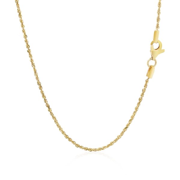 10k Yellow Gold Solid Diamond Cut Rope Chain (1.40 mm) - Image 3