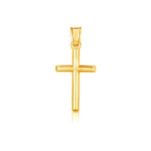 14k Yellow Gold High Polish Cross Pendant
