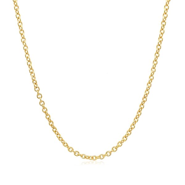 14k Yellow Gold Round Cable Link Chain (1.9 mm) - Image 2