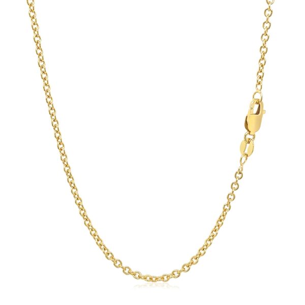14k Yellow Gold Round Cable Link Chain (1.9 mm) - Image 3