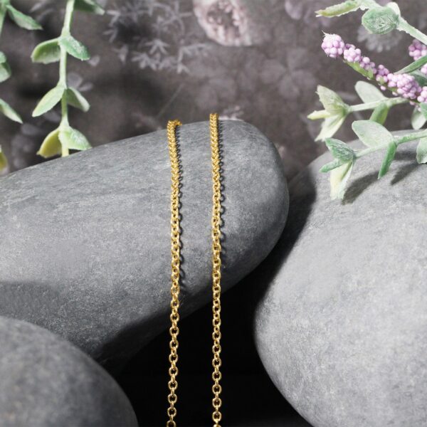 14k Yellow Gold Round Cable Link Chain (1.9 mm) - Image 4