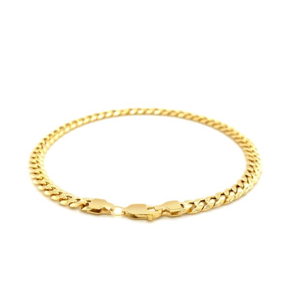 14k Yellow Gold Miami Cuban Semi Solid Bracelet (4.50 mm) - Image 3