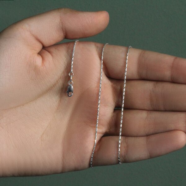 14k White Gold Lumina Pendant Chain (0.90 mm) - Image 5