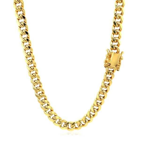 14k Yellow Gold Semi Solid Miami Cuban Chain (5.00 mm) - Image 6