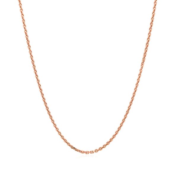 14k Rose Gold Diamond Cut Cable Link Chain (1.30 mm) - Image 2