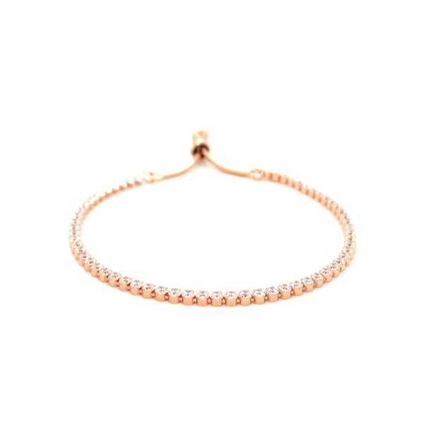 Adjustable Tennis Style Bracelet with Cubic Zirconia in Sterling Silver(5.10 mm) - Image 2