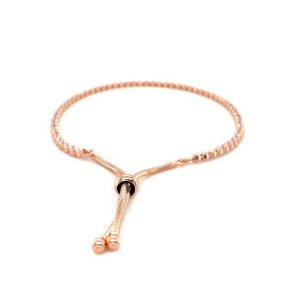 Adjustable Tennis Style Bracelet with Cubic Zirconia in Sterling Silver(5.10 mm) - Image 3