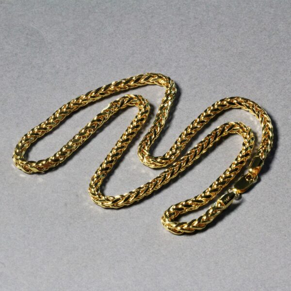 4.1mm 14k Yellow Gold Diamond Cut Round Franco Chain - Image 5