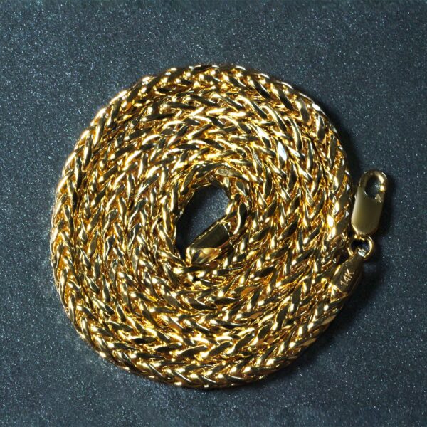 4.1mm 14k Yellow Gold Diamond Cut Round Franco Chain - Image 6