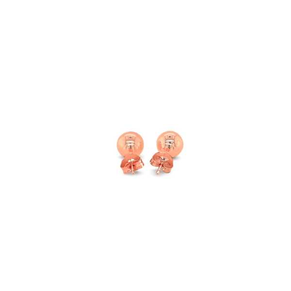 14k Rose Gold Classic Round Shape Stud Earrings (6mm) - Image 3