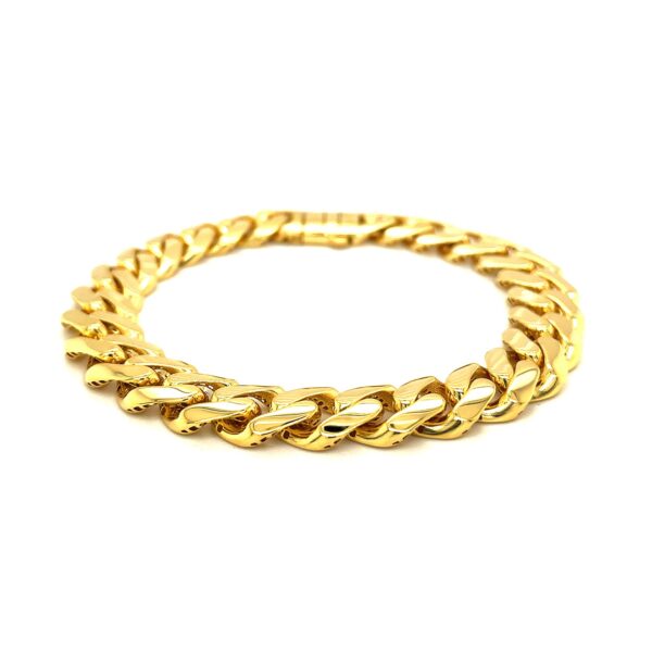 14k Yellow Gold Polished Curb Chain Bracelet (11.50 mm) - Image 2