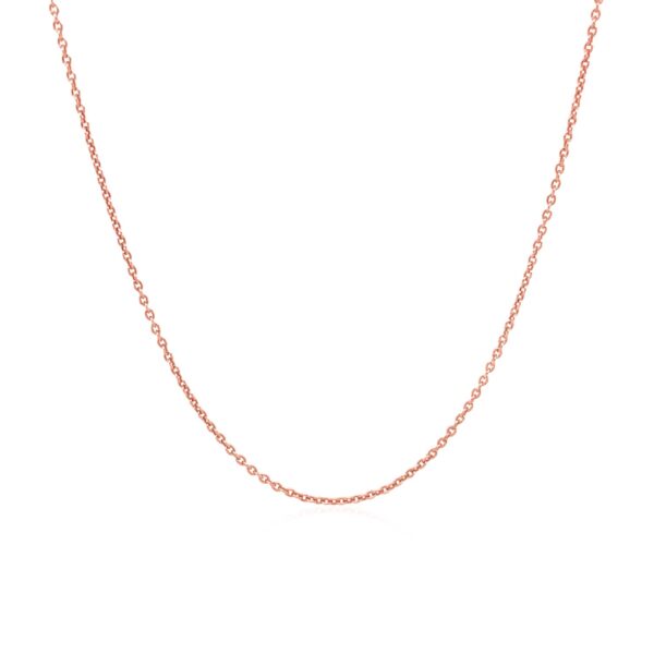 14k Pink Gold Round Cable Link Chain (1.1 mm) - Image 2