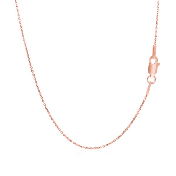 14k Pink Gold Round Cable Link Chain (1.1 mm) - Image 3