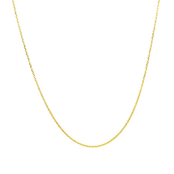 14k Yellow Gold Diamond Cut Cable Link Chain (0.68 mm) - Image 2