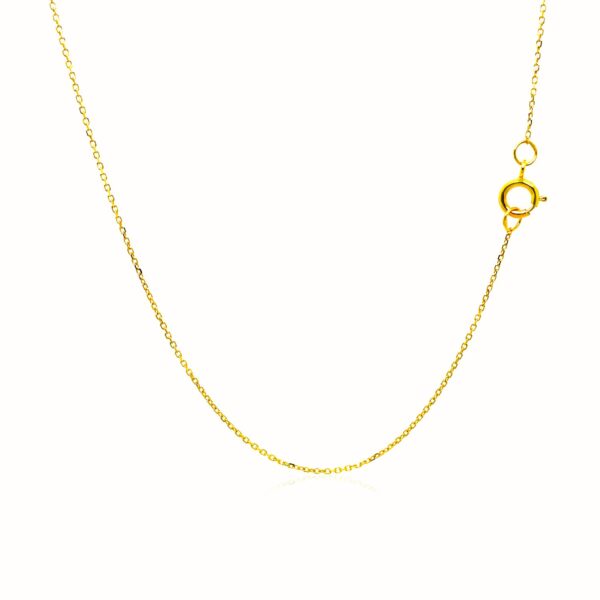 14k Yellow Gold Diamond Cut Cable Link Chain (0.68 mm) - Image 3
