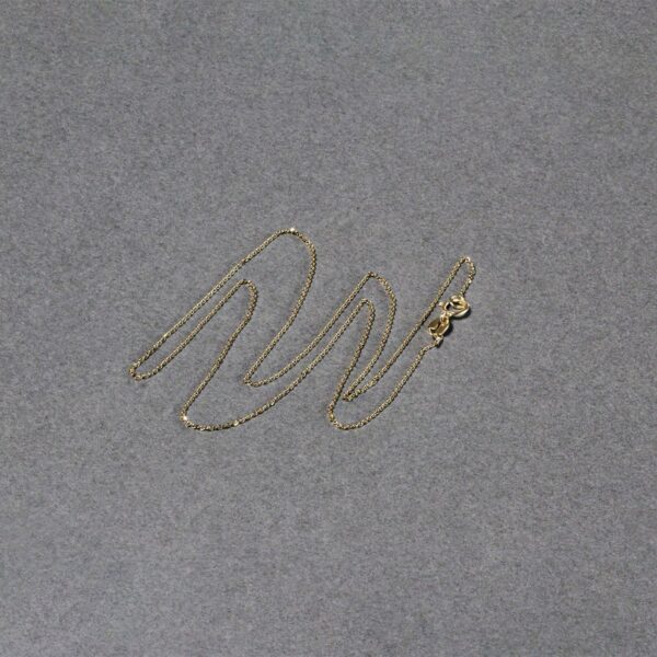 14k Yellow Gold Diamond Cut Cable Link Chain (0.68 mm) - Image 5