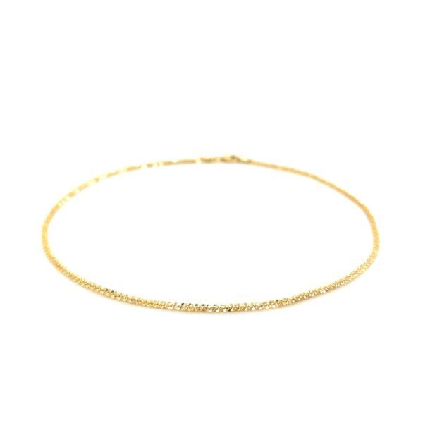 10k Yellow Gold Sparkle Anklet 1.5mm - Image 2