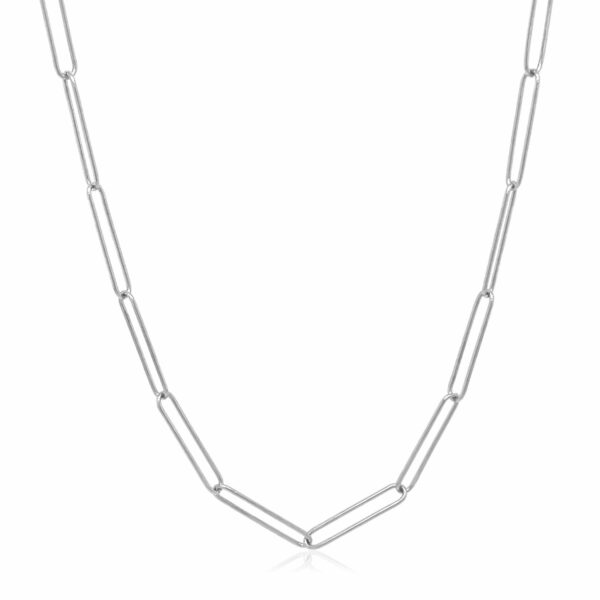 14k White Gold Wire Paperclip Chain (2.7 mm) - Image 2